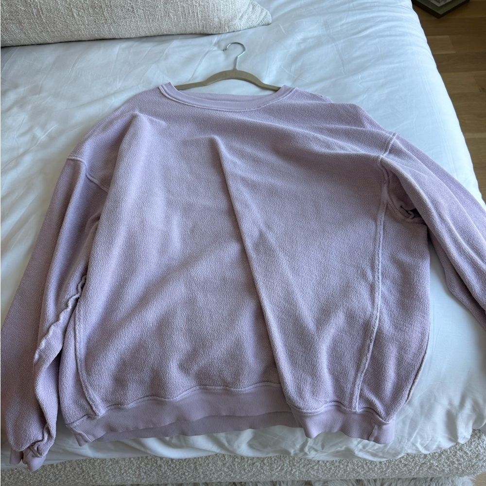 DAILY DRILLS OVERSIZED CREWNECK IN LADYBIRD, SIZE M/L, REVERSIBLE TERRY CLOTH